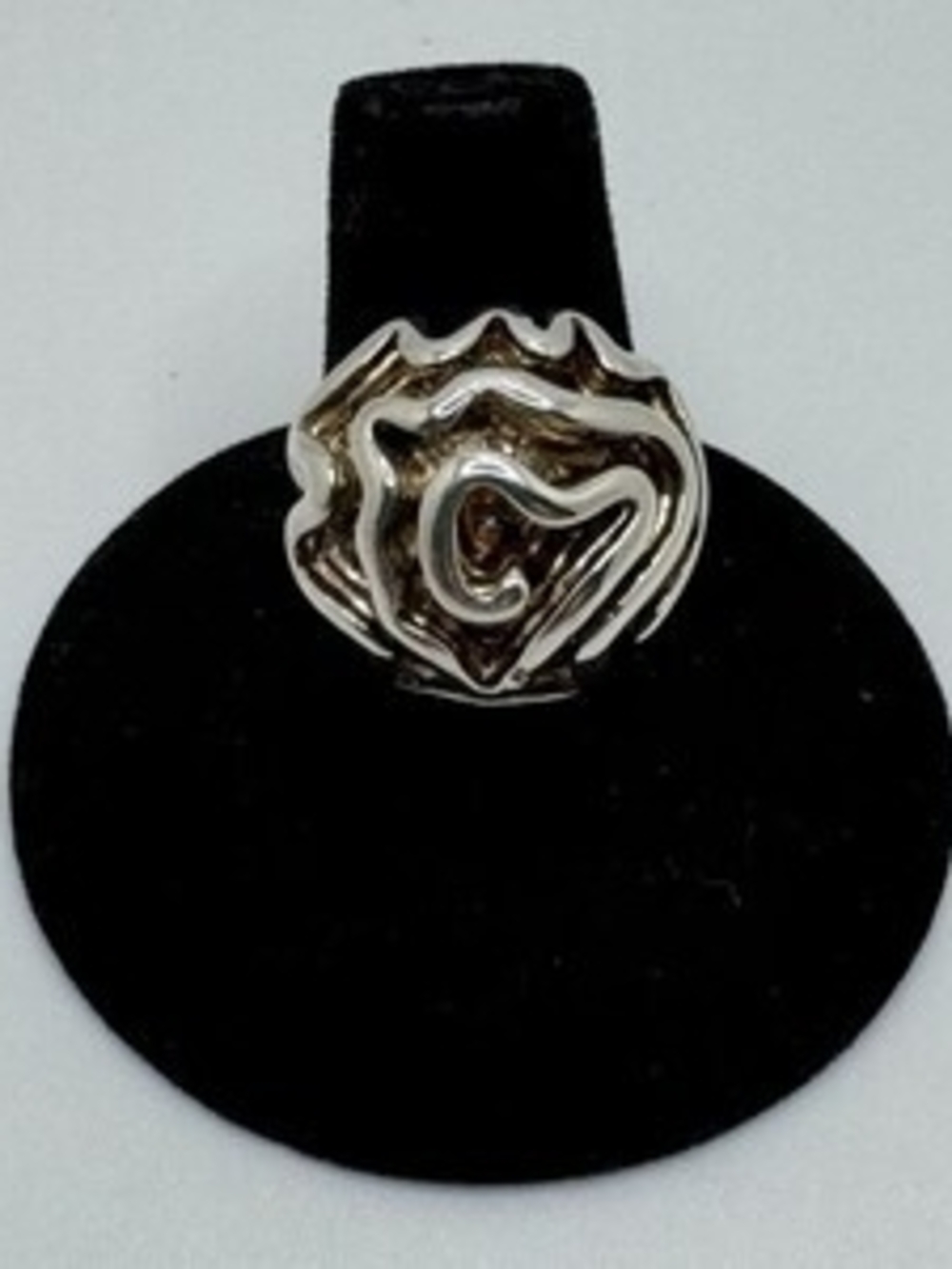 Sterling Silver 9.25 Floral Wave 3D Statement Ring - Women's Jewelry